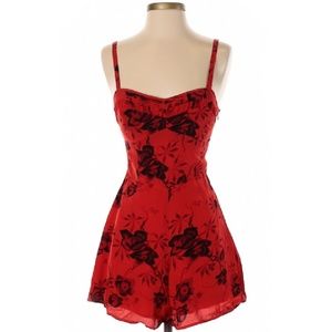 Free People Red Floral Romper